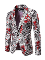 Blazer Jacken Rose Blumendruck Casual Suits For Man