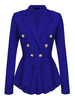 Blazer Kleid Damen Jacke Langarm Minikleid Polyester und Umlegekragen marineblau Anzugjacke
