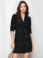 BlazerJacke für Damen Umlegekragen lange Ärmel Minikleider