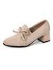 Block Heel Pumps Retro Square Toe Frauenschuhe mit niedrigen Absätzen
