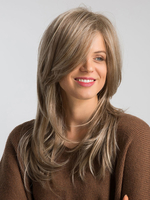 Blonde Haare Perücken 2021 Damen Geschichtet Lang Gerade Synthetische Perücken