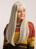 Blonde Haarperücken-Frauen-lange gerade synthetische Perücken mit Pony