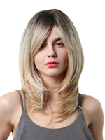 Blonde Perücken Synthetische gerade schulterlange Perücke für Frauen