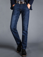 Blue Denim Jeans Distressed Washed Striaght Bein Jean für Herren
