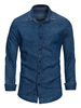 Blue Denim Shirts Herren Umlegekragen Langarm Oversized Shirts