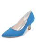 Blue Kitten Heels Damen Wildlederschuhe Spitz Slip On Pumps