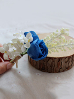 Blue Prom Boutonniere Synthetische Hochzeitsblumen