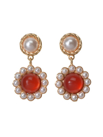 Blume baumeln Ohrringe Perle Tropfen Ohrringe Frauen Schmuck