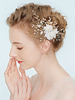 Blume Hochzeit Kopfschmuck weiße Perlen Perlen Braut Haarschmuck