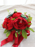 Blumen-Hochzeits-Blumenstrauß-rote Hand gebundene Perlen-Brautblumensträuße