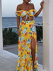 Blumen Outfit Frauen Bandeau Top Mit Rock