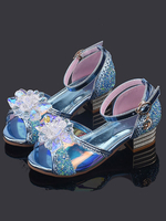Blumenmädchen beschuht goldene Rhinestones-Partei-Kinderschuhe für die Heirat