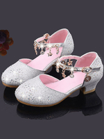 Blumenmädchen beschuht rosa Sequined Stoffketten-Partei-Kinderschuhe für die Heirat
