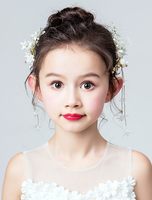 Blumenmädchen Headpieces Haarspangen Elfenbein Perlen Kinder Haarschmuck