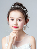 Blumenmädchen Headpieces Set Ohrringe Stirnband Elfenbein Kinder Haarschmuck
