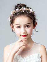 Blumenmädchen Headpieces Stirnband Strass Perle Kinder Haarschmuck