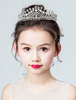 Blumenmädchen Headpieces Tiara Crown Strass Silber Kinder Haarschmuck