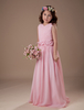 Blumenmädchen Kleid aus Satin in Rosa