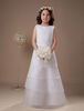 Blumenmädchen Kleid aus Satin in Weiß