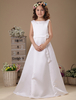 Blumenmädchen Kleid aus Satin in Weiß