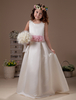 Blumenmädchen Kleid aus Satin in Weiß