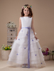 Blumenmädchen Kleid aus Satin in Weiß