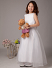 Blumenmädchen Kleid aus Satin in Weiß
