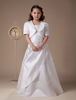 Blumenmädchen Kleid aus Satin in Weiß