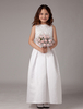 Blumenmädchen Kleid aus Satin in Weiß