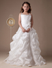 Blumenmädchen Kleid aus Taft in Weiß