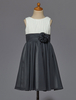Blumenmädchen Kleider A-Linie- Elfenbeinfarbe Abendkleider für Hochzeit knielang mit Rundkragen Chiffon ärmellos kleid blumenmädchen