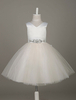 Blumenmädchen Kleider A-Linie- Elfenbeinfarbe Abendkleider für Hochzeit knielang V-Ausschnitt Satingewebe ärmellos kleid blumenmädchen