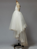 Blumenmädchen Kleider A-Linie- Elfenbeinfarbe Abendkleider für Hochzeit Mit Schleppe Satingewebe Hochzeit ärmellos kleid blumenmädchen