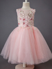 Blumenmädchen Kleider A-Linie- Lachsrosa Abendkleider für Hochzeit knielang mit Rundkragen Satingewebe ärmellos kleid blumenmädchen
