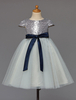 Blumenmädchen Kleider A-Linie- Selber Abendkleider für Hochzeit knielang mit Rundkragen Hochzeit Satingewebe Kurzarm kleid blumenmädchen