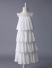 Blumenmädchen Kleider Abendkleider für Hochzeit Chiffon ärmellos A-Linie- Hochzeit bodenlang kleid blumenmädchen mit Reißverschluss