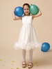 Blumenmädchen Kleider Abendkleider für Hochzeit Organza Kinder Ballkleider ärmellos A-Linie- Hochzeit mit Rundkragen kleid blumenmädchen wadenlang