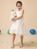 Blumenmädchen Kleider Abendkleider für Hochzeit Polyester ärmellos A-Linie- Hochzeit viereckiger Ausschnitt kleid blumenmädchen knielang