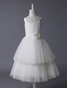 Blumenmädchen Kleider Abendkleider für Hochzeit Satingewebe ärmellos A-Linie- Hochzeit wadenlang kleid blumenmädchen mit Reißverschluss