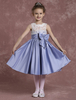 Blumenmädchen Kleider Babyblau Abendkleider für Hochzeit Spitze A-Linie- mit Rundkragen Hochzeit knielang kleid blumenmädchen und Reißverschluss