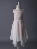 Blumenmädchen Kleider Blushrosa Abendkleider für Hochzeit Satingewebe ärmellos A-Linie- Hochzeit mit Rundkragen kleid blumenmädchen wadenlang