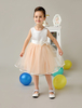 Blumenmädchen Kleider Champagne Satin Tüll Short Tutu Kleid Kinder Knielangen Sleeveless Bow Sash Formale Party Kleider