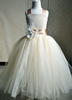 Blumenmädchen Kleider Champagner Abendkleider für Hochzeit Satingewebe ärmellos A-Linie- Hochzeit viereckiger Ausschnitt kleid blumenmädchen
