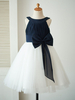 Blumenmädchen Kleider Dunkelmarineblau Abendkleider für Hochzeit Tüll ärmellos Prinzessin Hochzeit mit Halter kleid blumenmädchen knielang