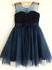 Blumenmädchen Kleider Dunkelmarineblau Abendkleider für Hochzeit Tüll ärmellos Prinzessin Hochzeit mit Rundkragen kleid blumenmädchen knielang