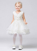 Blumenmädchen Kleider Elfenbeinfarbe Abendkleider für Hochzeit Organza ärmellos Prinzessin Hochzeit V-Ausschnitt kleid blumenmädchen knielang