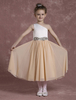 Blumenmädchen Kleider Elfenbeinfarbe Abendkleider für Hochzeit Satingewebe A-Linie- Einschulter Hochzeit wadenlang kleid blumenmädchen