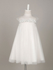 Blumenmädchen Kleider Elfenbeinfarbe Abendkleider für Hochzeit Tüll Kurzarm A-Linie- Hochzeit mit Rundkragen kleid blumenmädchen knielang