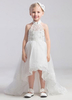Blumenmädchen Kleider Elfenbeinfarbe Abendkleider für Hochzeit Tüll ärmellos Prinzessin Hochzeit Halskragen kleid blumenmädchen