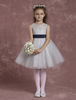 Blumenmädchen Kleider Hellgrau Abendkleider für Hochzeit Tüll Prinzessin mit Rundkragen Hochzeit knielang kleid blumenmädchen und Reißverschluss